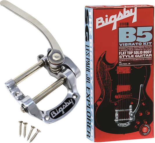 BIGSBY® B5 VIBRATO TAILPIECE Polished Aluminum  Flat tops-NEW