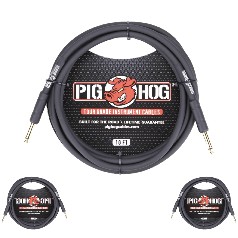 New - Pig Hog PH10 Instrument Tour Grade 1/4-1/4inch 10ft 8mm Black Cable