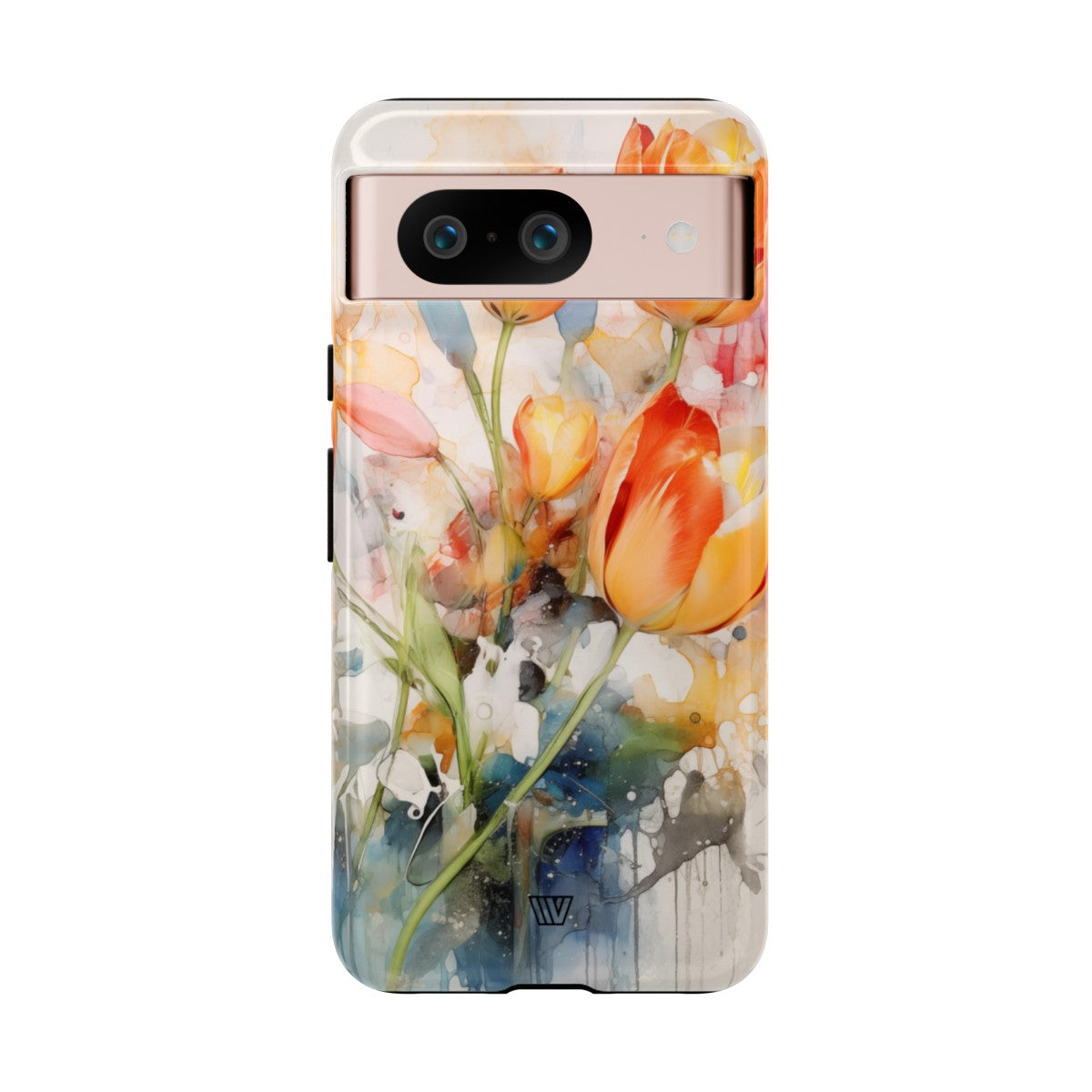 Watercolor Tulips Tough Phone Case Impact Resistant Polycarbonate Shell