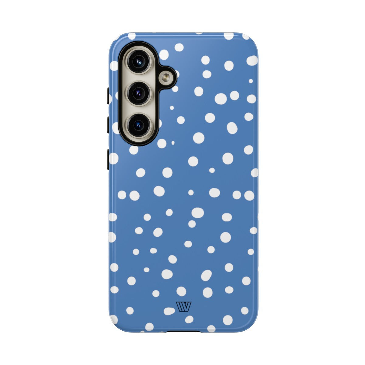 Dusty Blue Dots Tough Phone Case Dual-Layer Protection