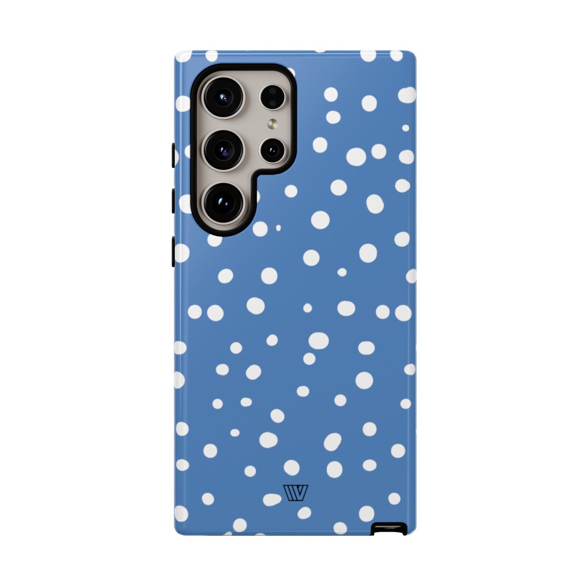 Dusty Blue Dots Tough Phone Case Dual-Layer Protection