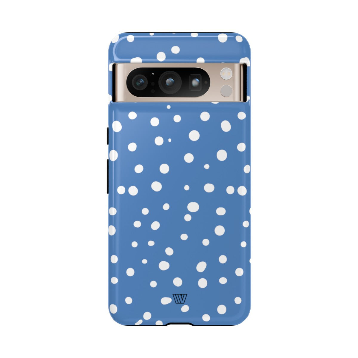Dusty Blue Dots Tough Phone Case Dual-Layer Protection