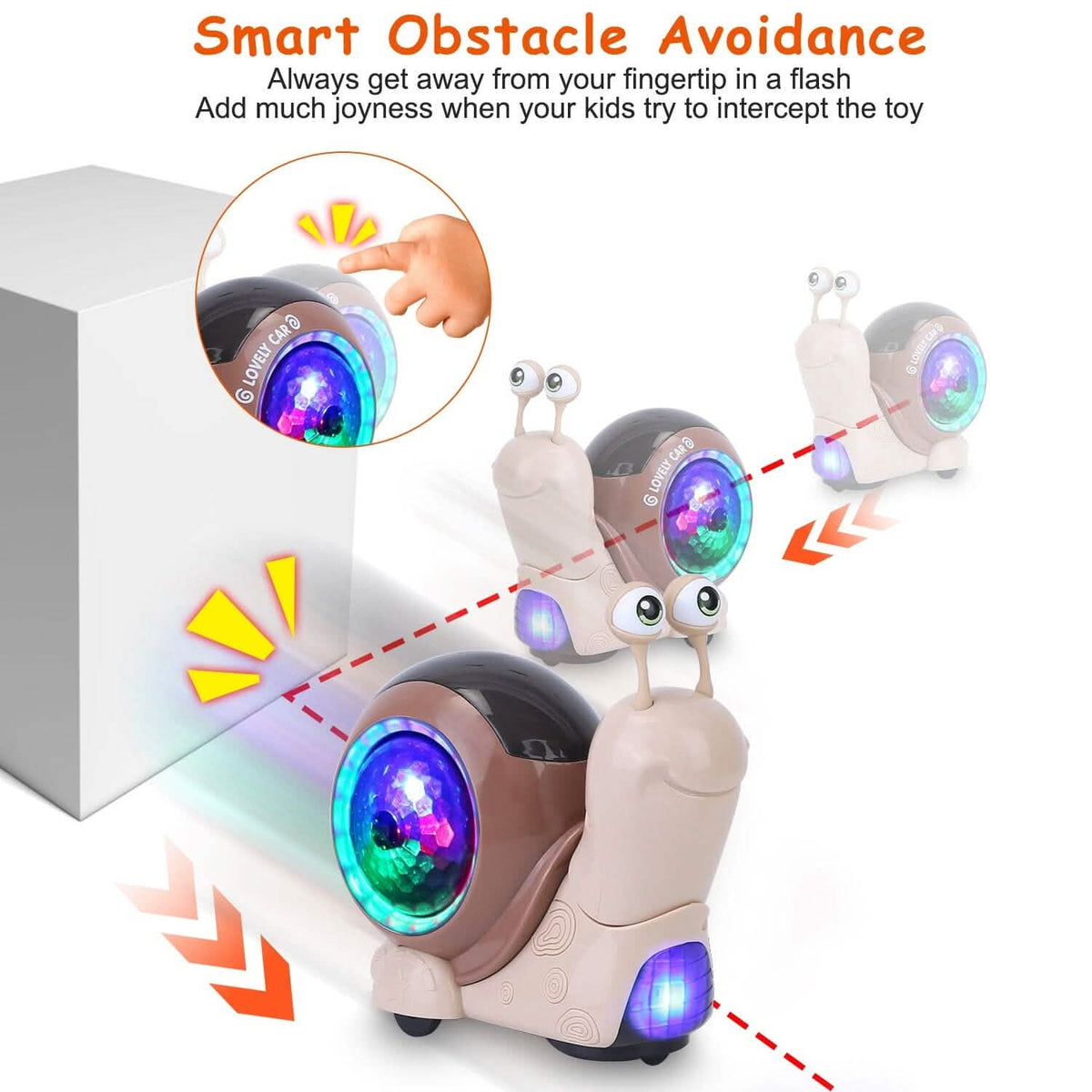 Infant Interaction Toy Automatic Obstacle Avoidance Snail Toy