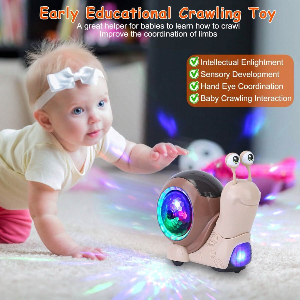 Infant Interaction Toy Automatic Obstacle Avoidance Snail Toy