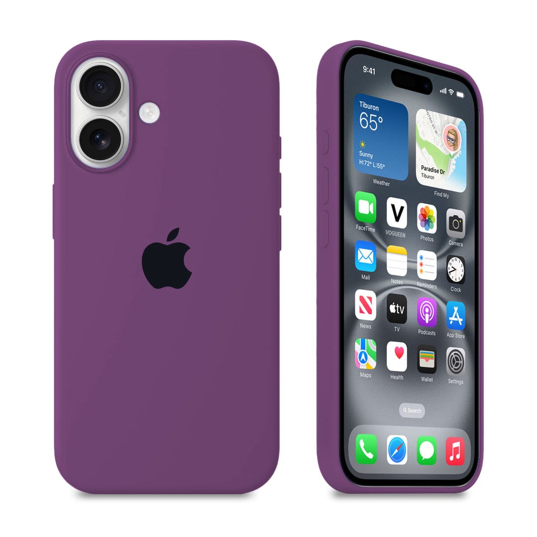 iPhone Silicone Case Eggplant Full Body Protective Phone Cover