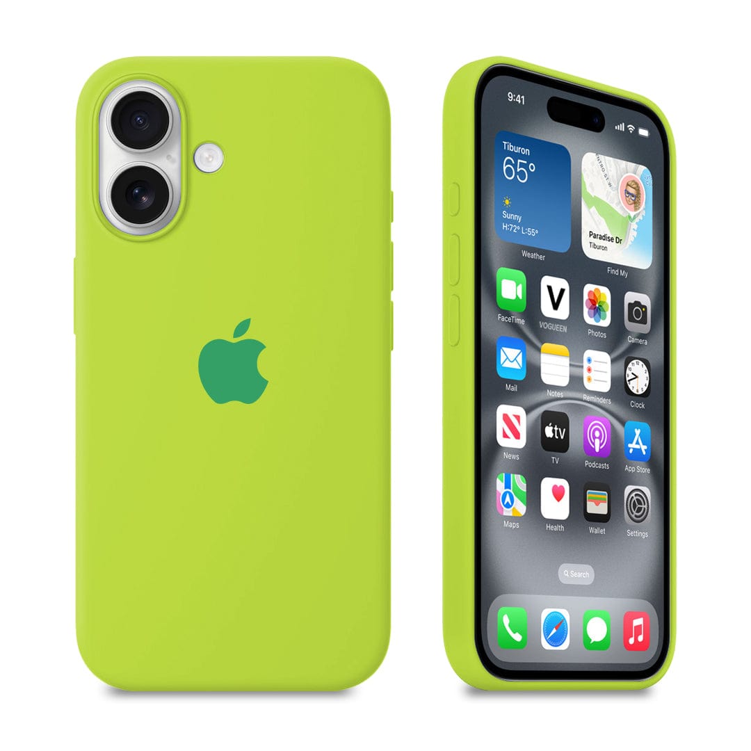 iPhone Fluorescent Green Silicone Case Full Body Protective Cover