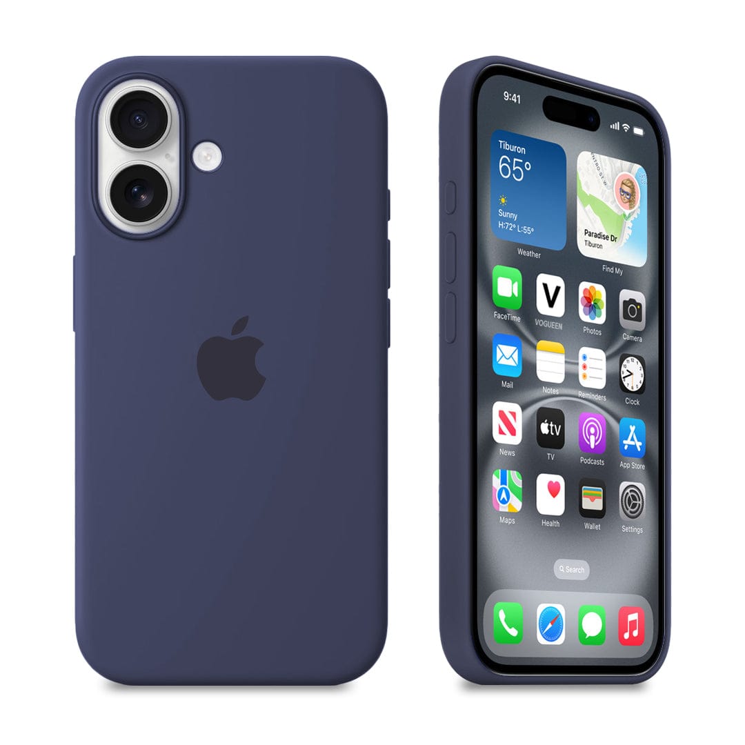 iPhone Silicone Case Midnight Blue Protective Phone Back Cover