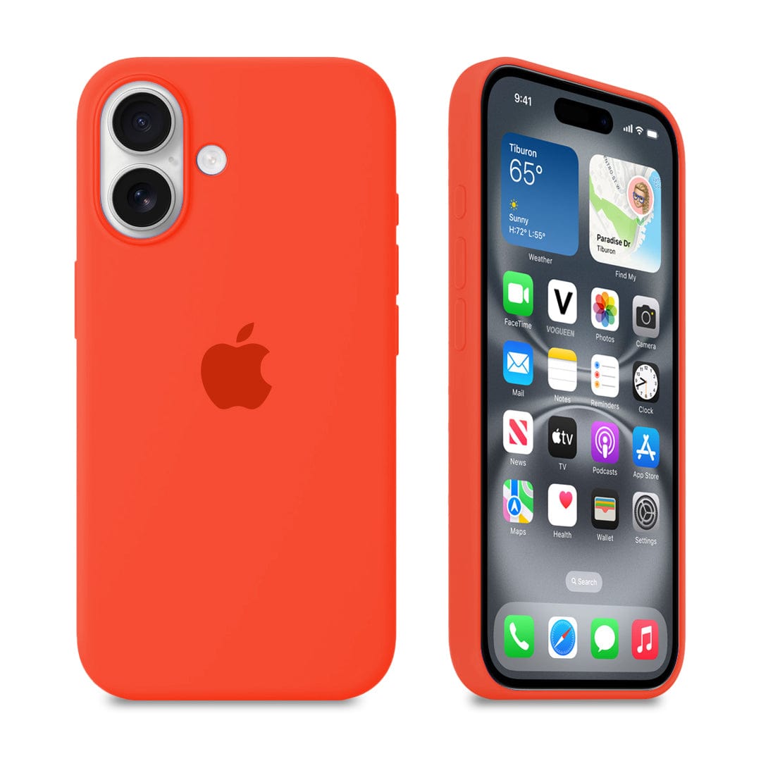 iPhone Orange Silicone Case Protective Phone Back Cover Apple