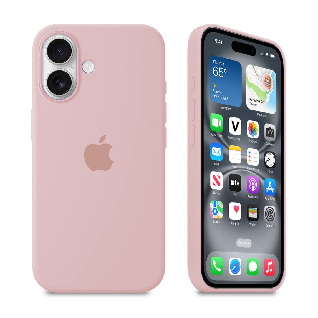 iPhone Silicone Case Pink Sand Full Body Protective Cover