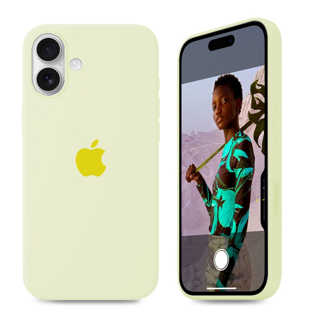 iPhone Silicone Case Creamy Yellow Full Body Protective Phone Back Cover