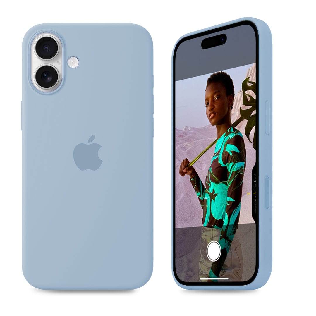 iPhone Silicone Case Grey Blue Full Body Protective Phone Back Cover