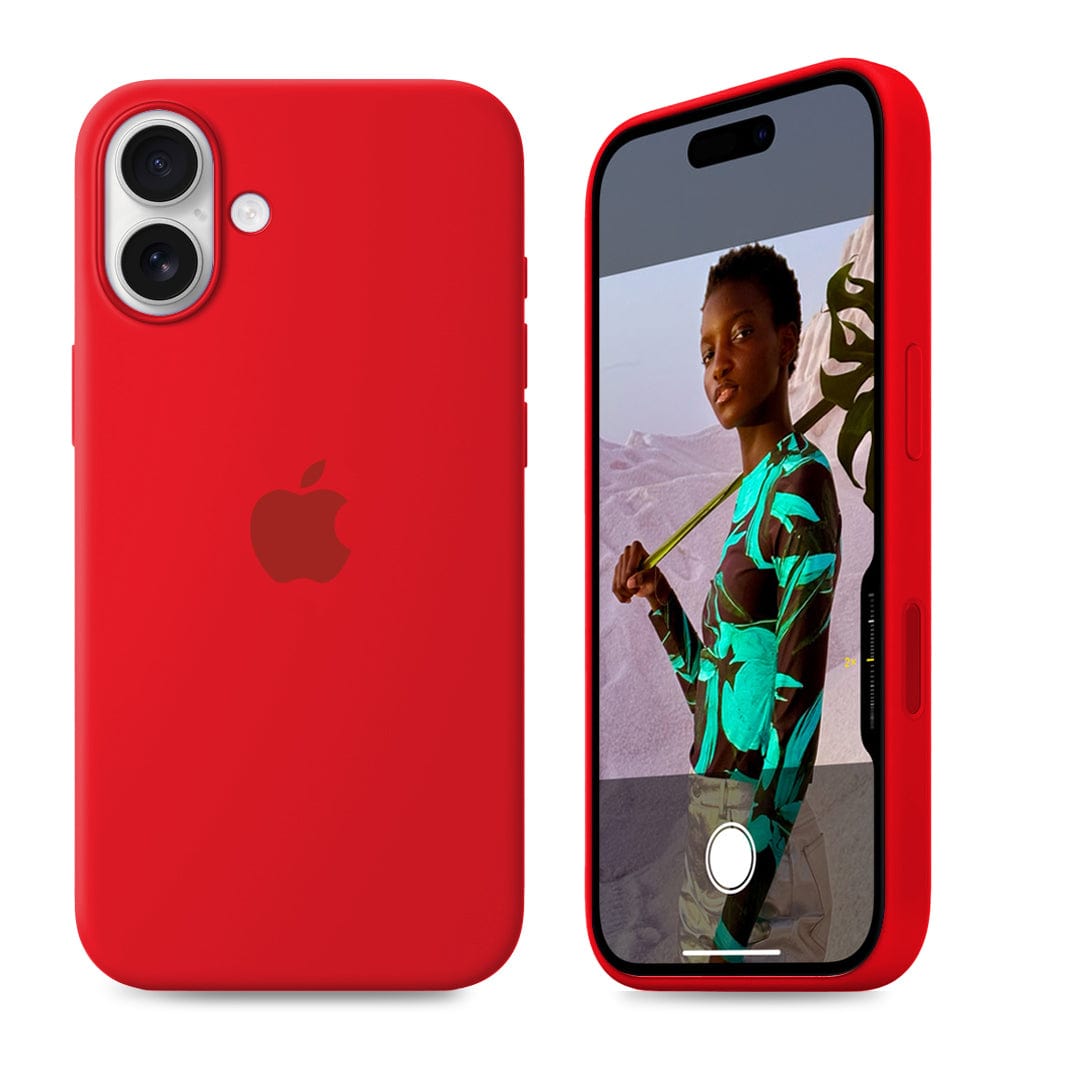 iPhone Silicone Case Red Protective Phone Back Cover
