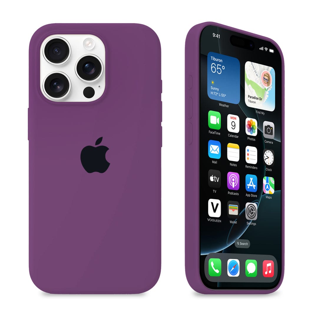 iPhone Silicone Case Eggplant Full Body Protective Phone Cover