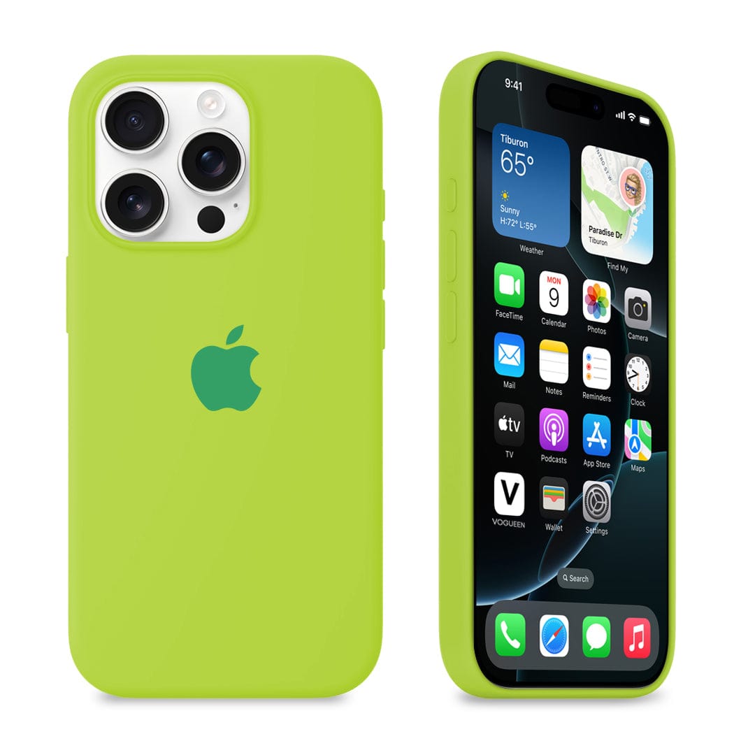 iPhone Fluorescent Green Silicone Case Full Body Protective Cover
