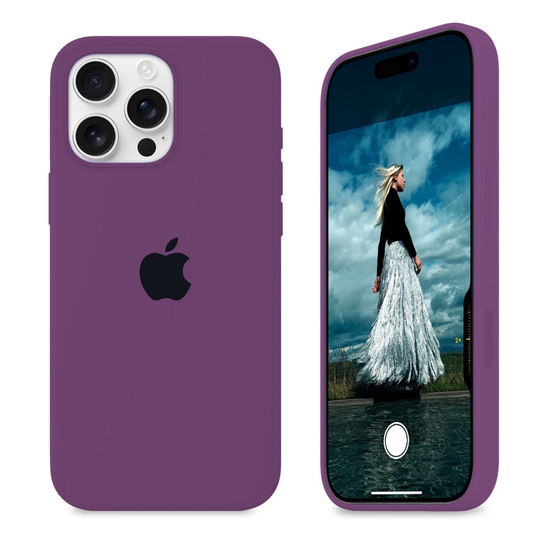 iPhone Silicone Case Eggplant Full Body Protective Phone Cover
