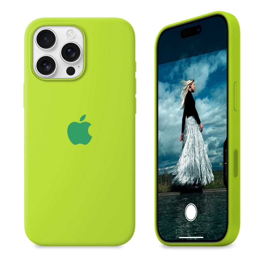 iPhone Fluorescent Green Silicone Case Full Body Protective Cover