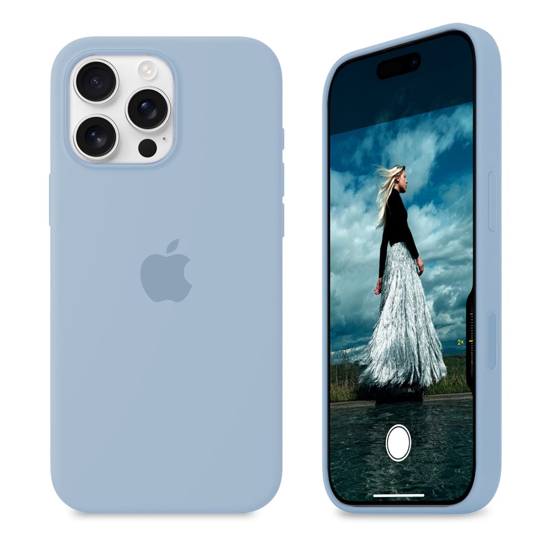 iPhone Silicone Case Grey Blue Full Body Protective Phone Back Cover