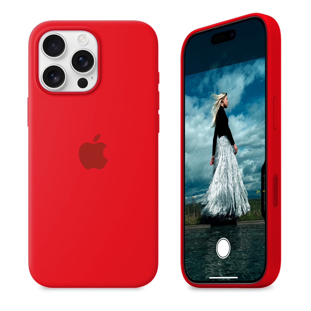 iPhone Silicone Case Red Protective Phone Back Cover