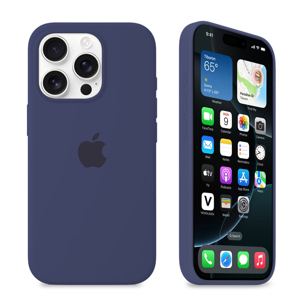 iPhone Silicone Case Midnight Blue Protective Phone Back Cover