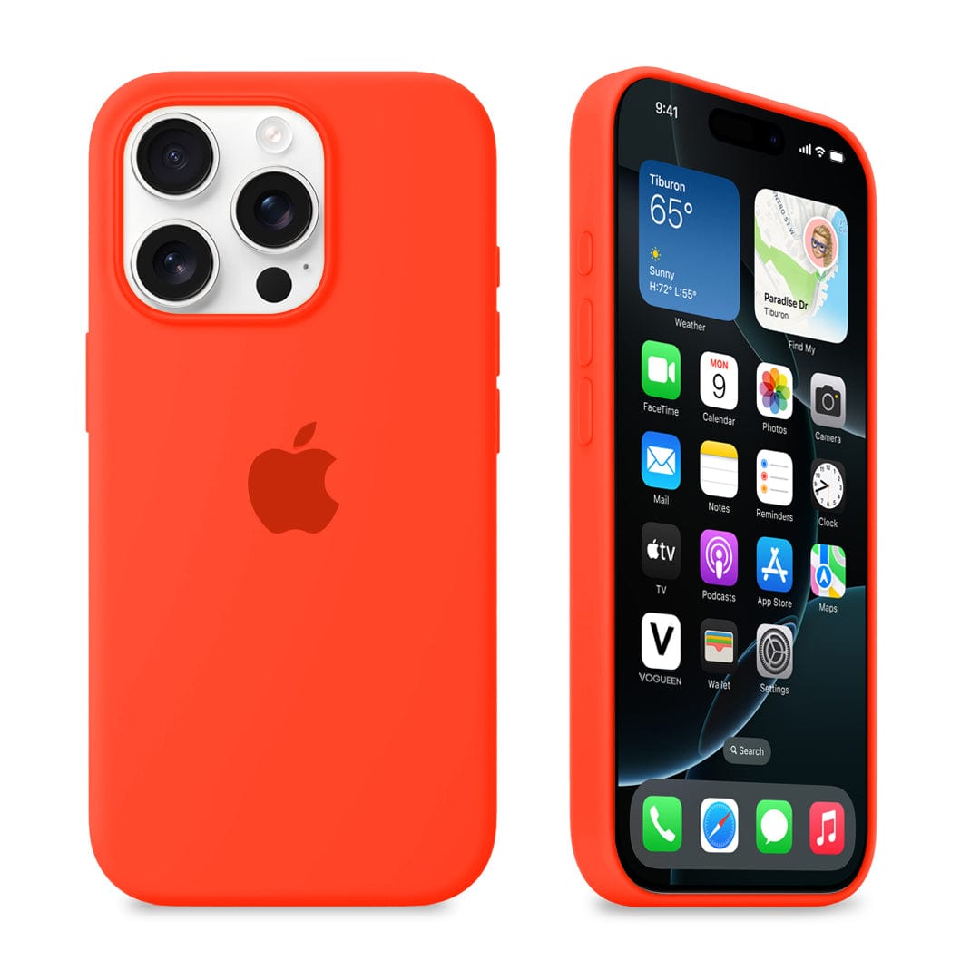 iPhone Orange Silicone Case Protective Phone Back Cover Apple