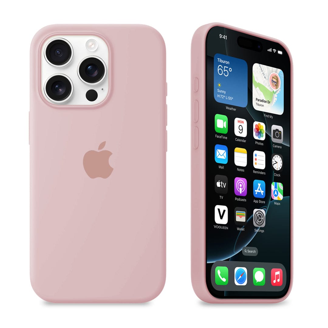 iPhone Silicone Case Pink Sand Full Body Protective Cover