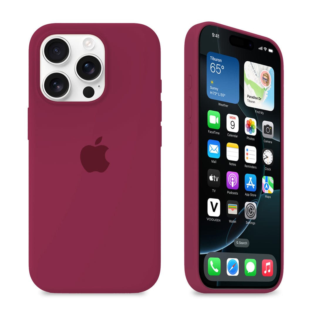 iPhone Rose Red Silicone Case Full Body Protective Coque Apple