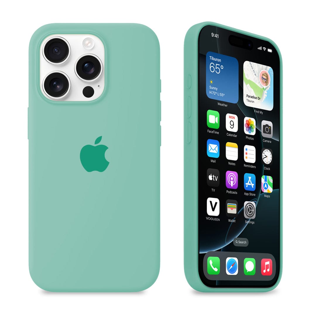 iPhone Spearmint Green Silicone Case Full Body Protective Cover