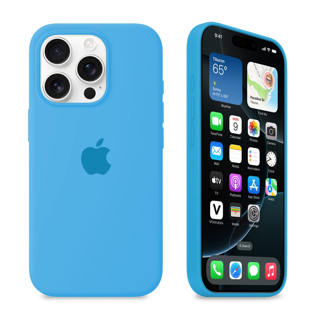 iPhone Silicone Case Surf Blue Full Body Protective Phone Back Cover Apple