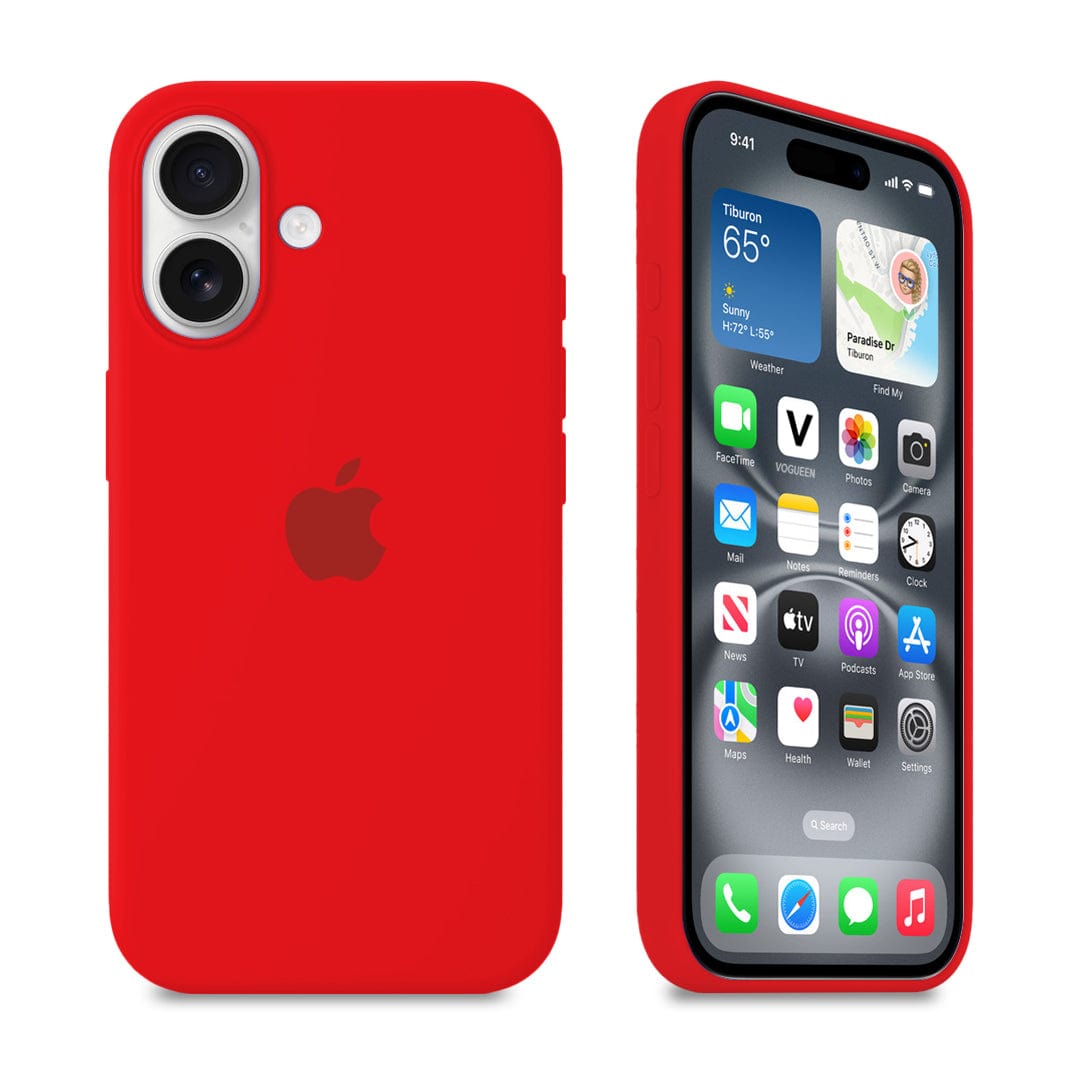 iPhone Silicone Case Red Protective Phone Back Cover