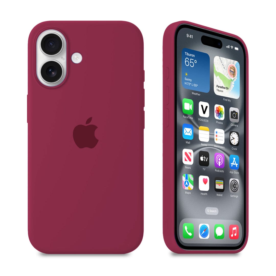 iPhone Rose Red Silicone Case Full Body Protective Coque Apple