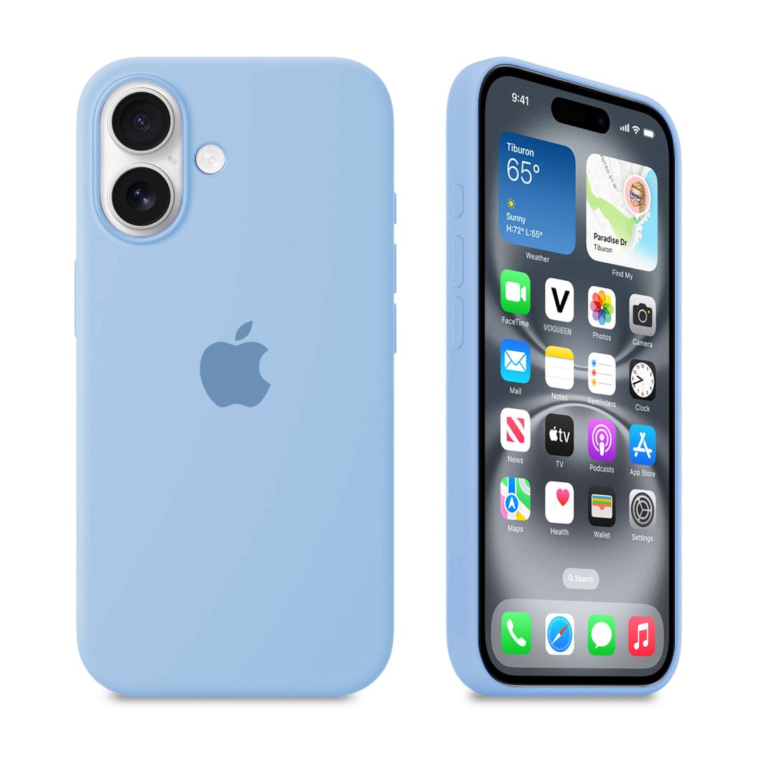 iPhone Silicone Case Sky Blue Full Body Protective Phone Back Cover Apple