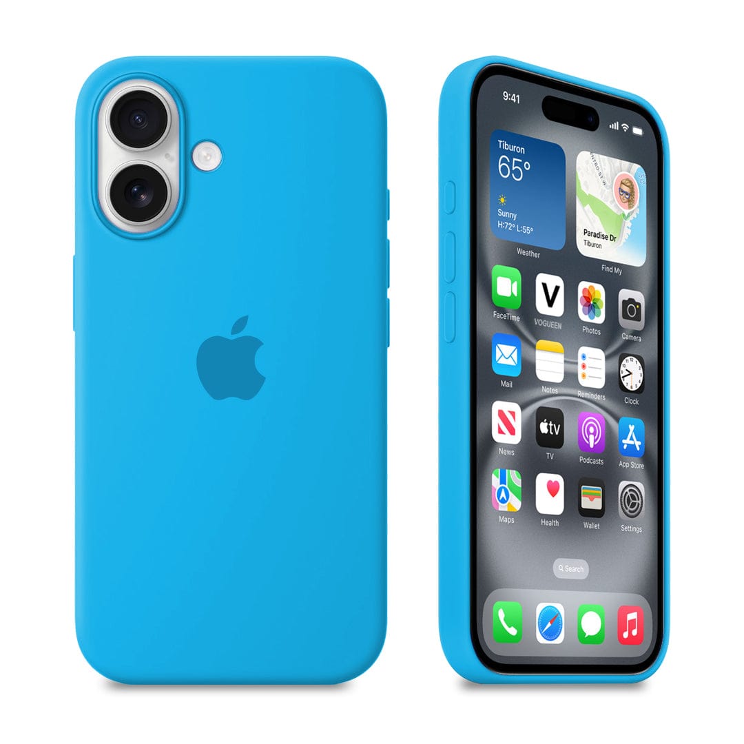 iPhone Silicone Case Surf Blue Full Body Protective Phone Back Cover Apple