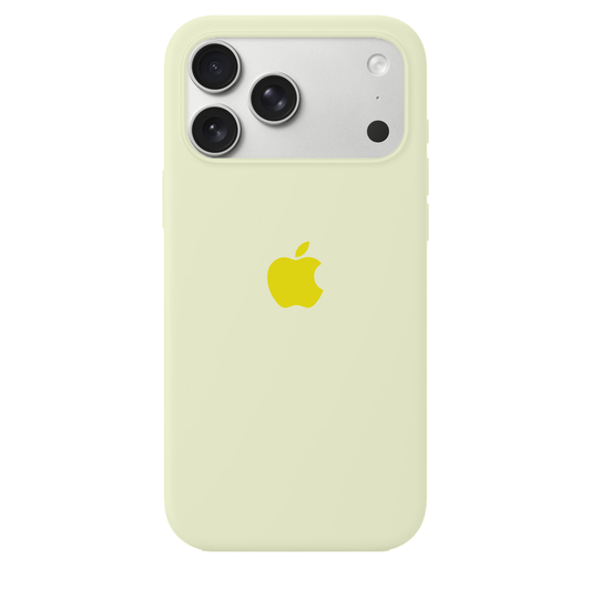 iPhone Silicone Case Creamy Yellow Full Body Protective Phone Back Cover