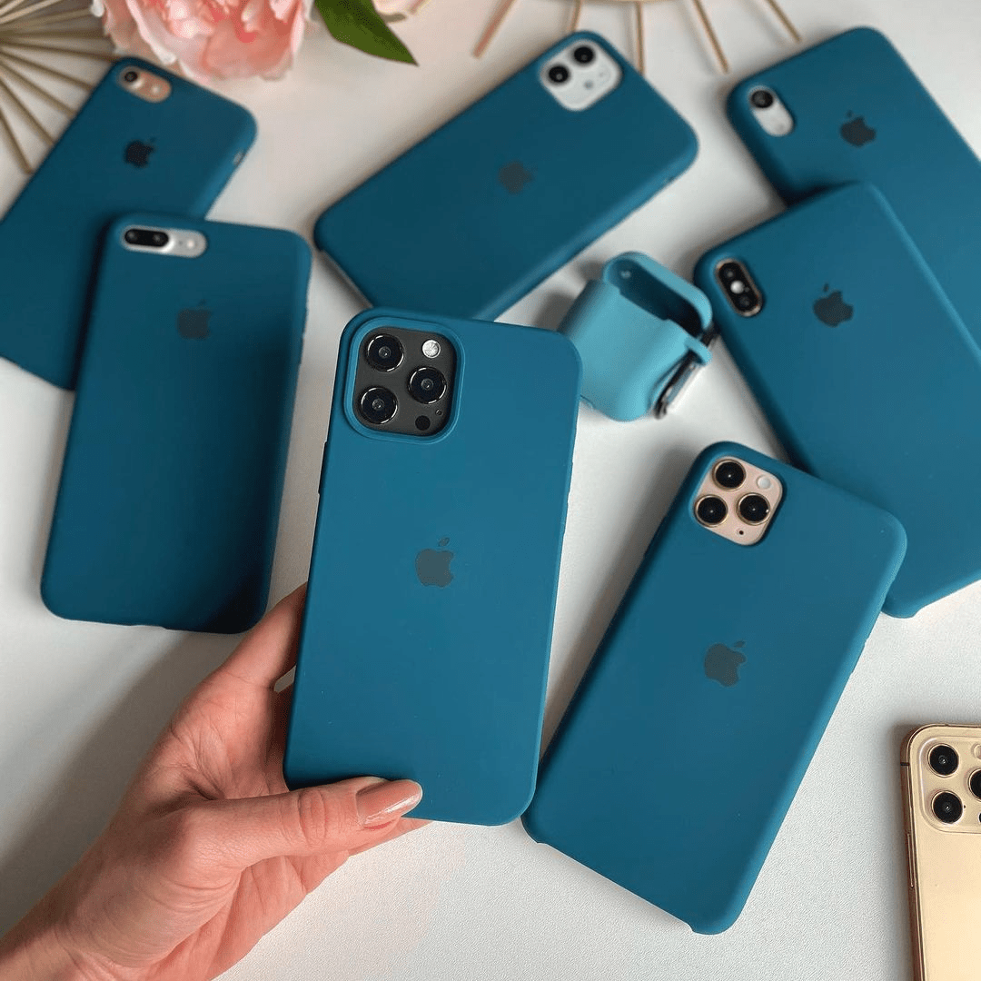 iPhone Silicone Case Cosmic Blue Full Body Protective Phone Cover Apple
