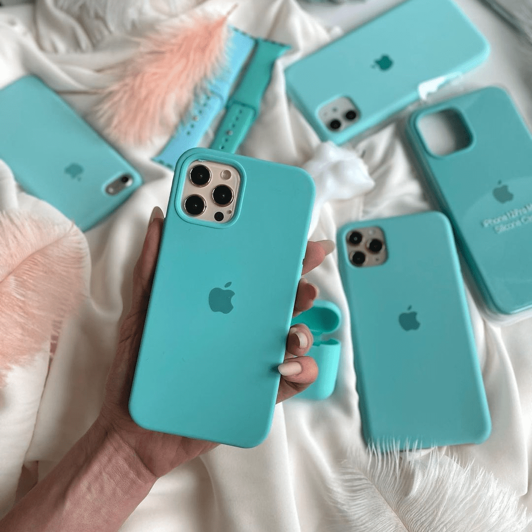 iPhone Silicone Case Ice Sea Blue Protective Phone Cover Apple