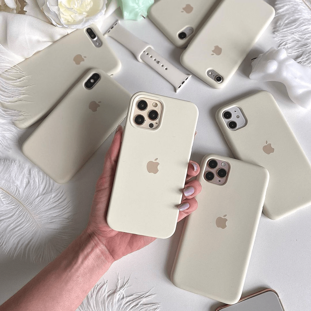 iPhone Silicone Case Antique White Full Body Protective Phone Cover