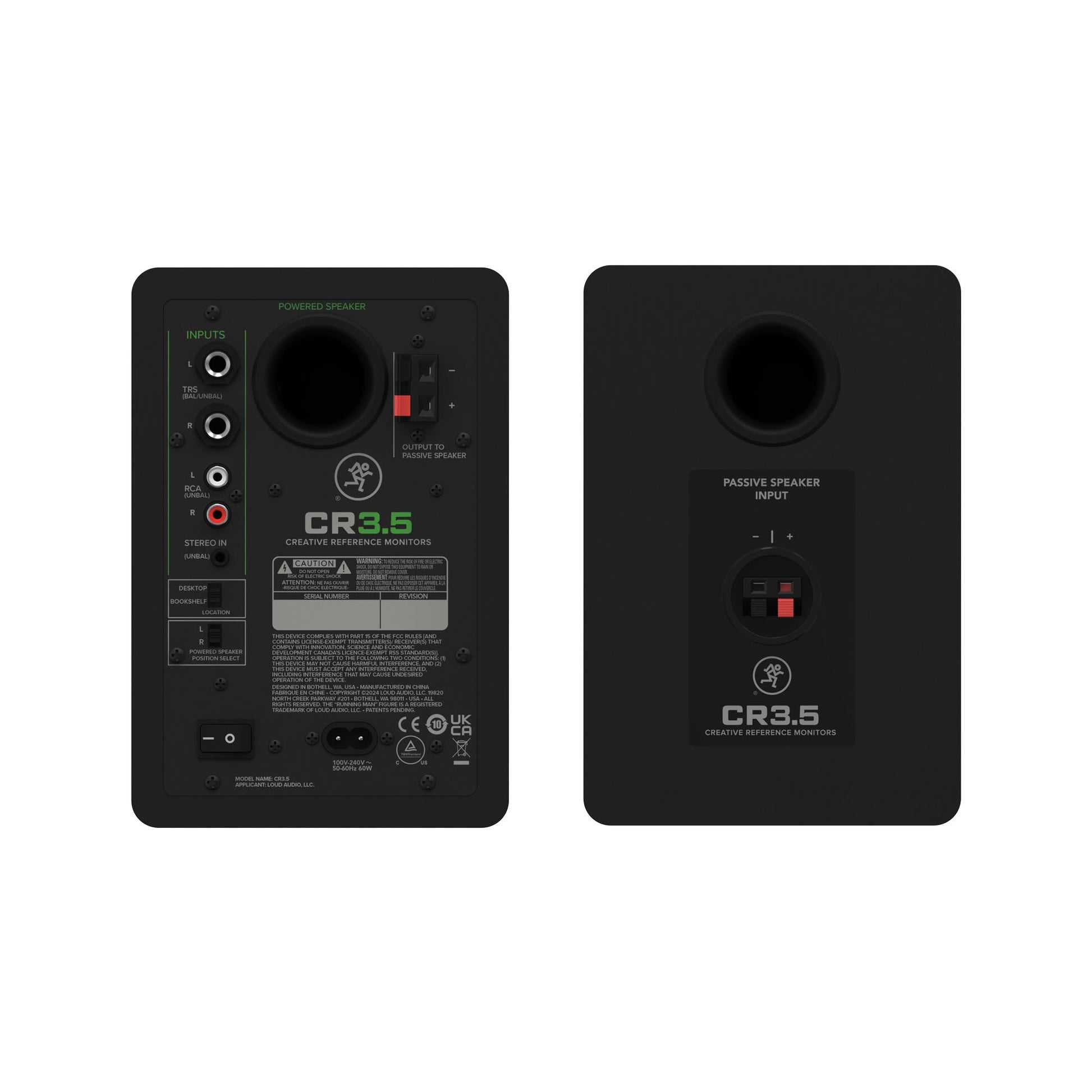 Mackie CR3.5 3.5-inch Powered Studio Monitors-NEW