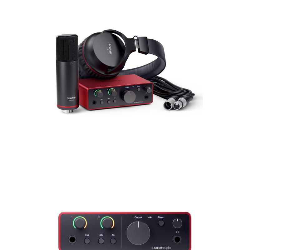 Focusrite Scarlett Solo Studio 4th Gen USB Interface w/Mic, Headphones,S/W Suite - New