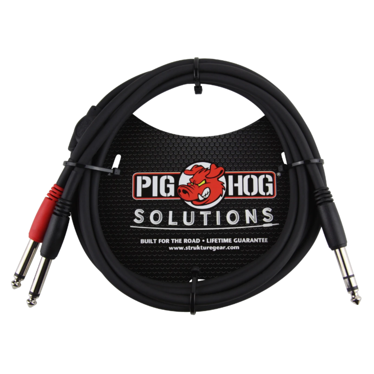 New - 2 Pack Pig Hog Solutions 1/4" TRS Stereo Male to Dual 1/4" Mono Male Insert 6ft PYIC06