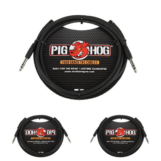 Pig Hog PTRS06 Balanced Stereo Instrument Cable 6FT 1/4" TRS - 1/4" Plug 8mm