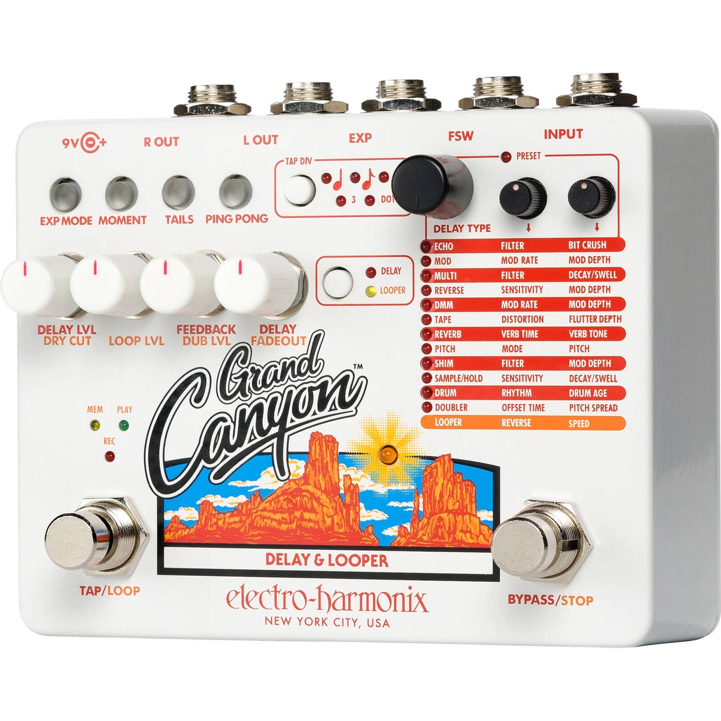 New - Electro Harmonix Grand Canyon Delay and Looper Pedal