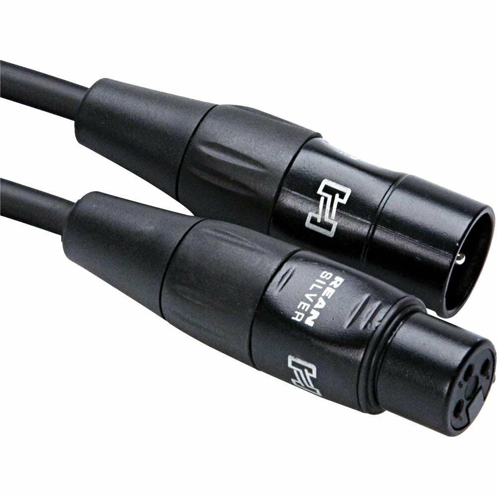 2 Pack Hosa Pro Microphone Cable, Neutrik REAN Connectors REAN XLR3F to XLR3M, HMIC-010 (10 Feet)