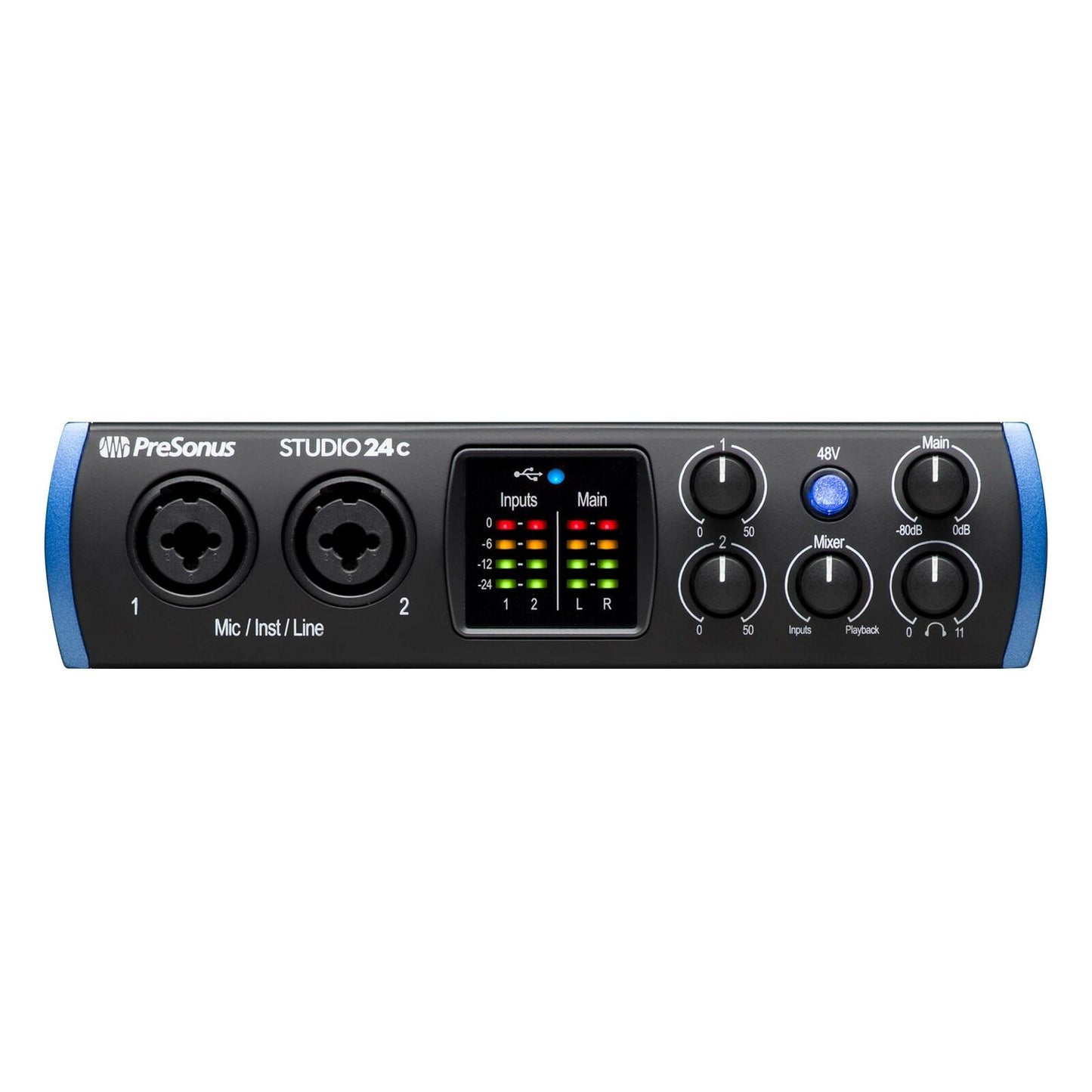 PreSonus Studio 24C 2X2 USB-C 24-bit/192kHz with 2 Mic Inputs Audio Interface - New