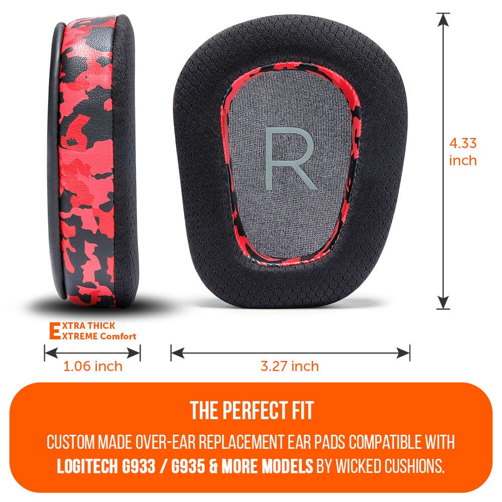 WC FreeZe Cooling Gel Earpads for Logitech G933 G935 Gaming Headset