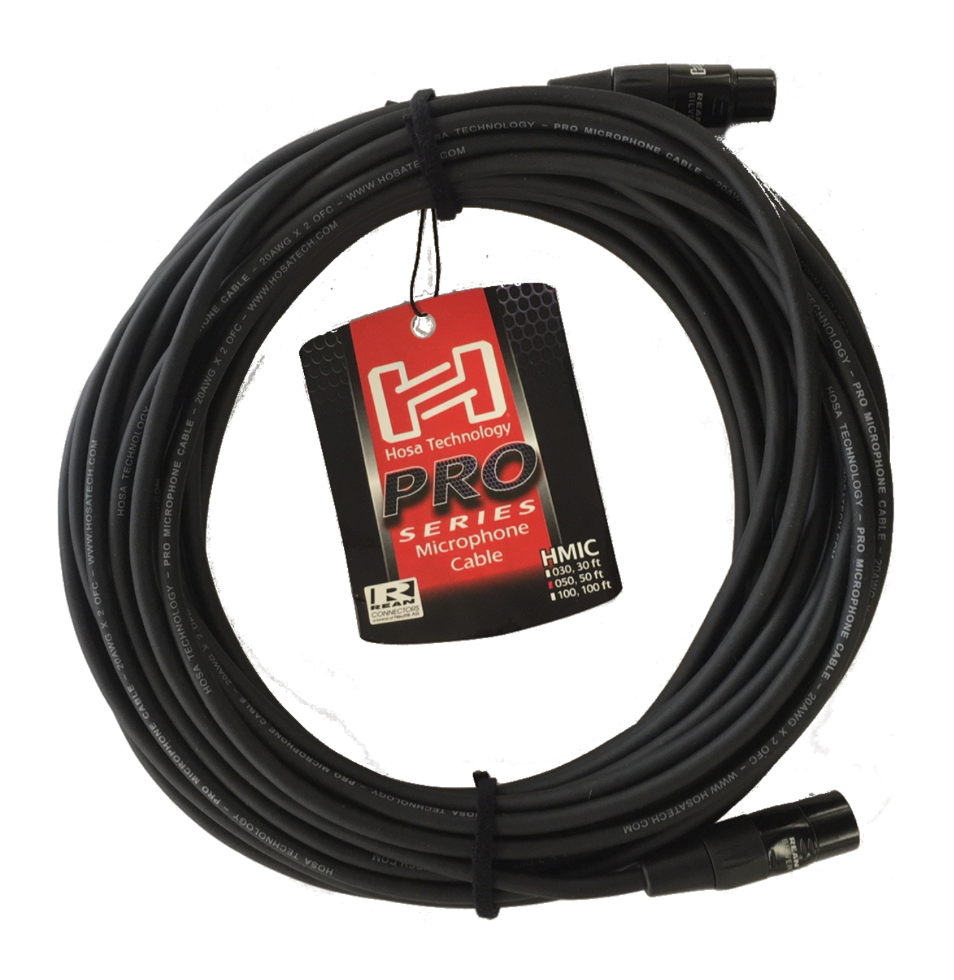 Hosa Pro HMIC-050 Microphone Cable (50 Feet) , REAN XLR3F to XLR3M, 50 ft Black NEW