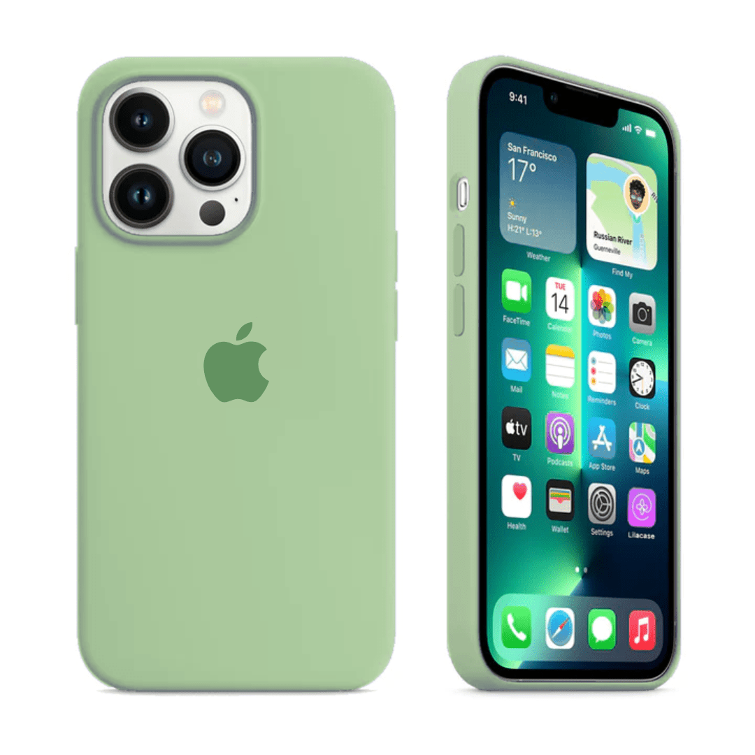 iPhone Silicone Case Matcha Green Full Body Protective Phone Cover
