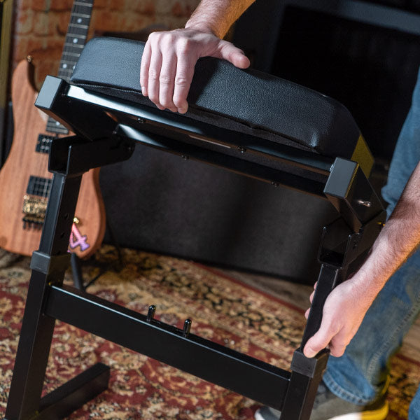 Quik Lok BZ-7BK Heavy Duty Fast Set Up Guitar Stool For any seated Musicians