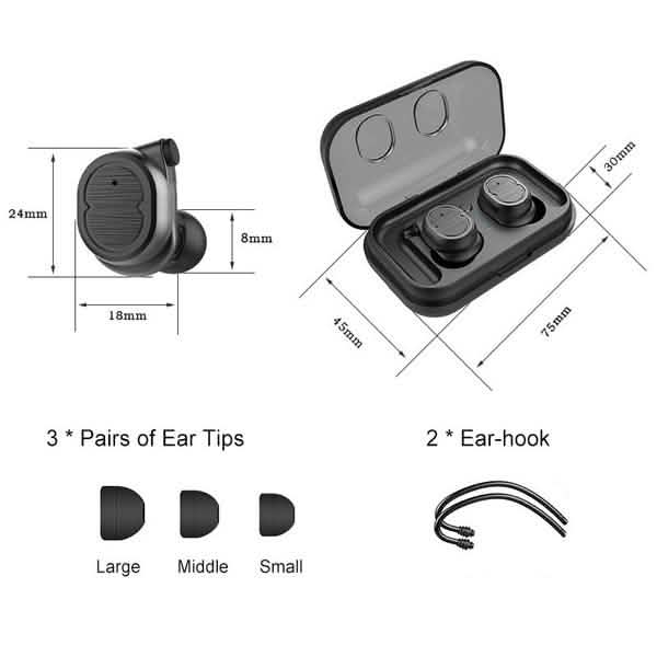 Mini True Wireless Bluetooth 5.0 Touch Control Earbuds TWS Headphone