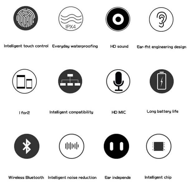 Mini True Wireless Bluetooth 5.0 Touch Control Earbuds TWS Headphone