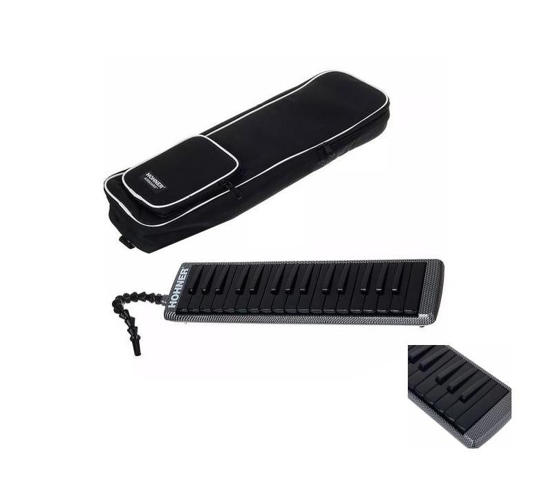 Hohner C944014 Airboard 32 Key Carbon Print Black Keys Melodica with Case - New